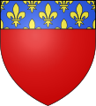 Blason attribué par Philippe Auguste (1185) : de gueules plain au chef de France ancienne.