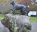 Statue commemorating Huntaway dogs, Hunterville, New Zealand