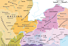 Les provinces romaines des Alpes et leurs diocèses aux environs de 395