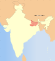 Thumbnail map of India with Bihar highlighted