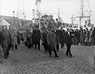 Selassie visitando instalações industriais na Holanda, 4 de novembro de 1954