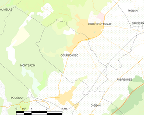 Poziția localității Cournonsec