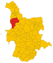 Lokasi Cuglieri di Provinsi Oristano