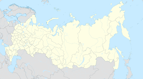 Map of Russia with the teams of the 2013–14 Premier League