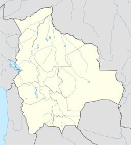 La Paz markerat på kartan över Bolivia.