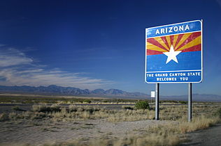 State highway welcome sign