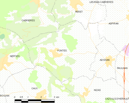 Fontès - Localizazion