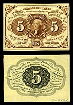 Five-cent first-issue fractional note