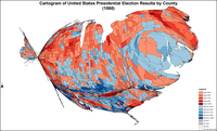 Cartogramma dei risultati per contea