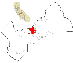 Localização no condado de Fresno