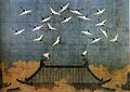 Song dynasty painting of Kaifeng palace rooftop.