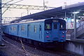 JR-West KuMoHa 123-5 in Hanwa Line branch livery in August 1987