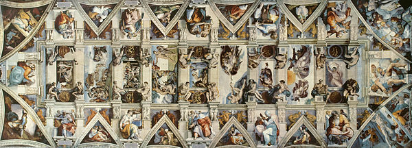 Michelangelov svod Sikstinske kapele; jedan od najpoznatijih primjera talijanske umjetnosti
