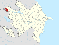 Map of Azerbaijan showing Gazakh District