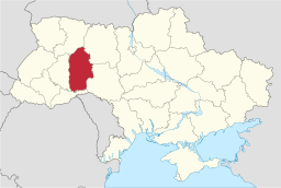 Chmelnytskyj oblasts läge i Ukraina.