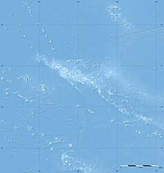 Mapa konturowa Polinezji Francuskiej, po lewej znajduje się punkt z opisem „Tahiti”