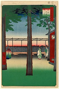 Tisk bokaši, ze série Sto slavných pohledů na Edo, č. 10, část 1, Jaro, autor Hirošige, asi 1857
