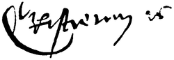 II. Keresztély aláírása