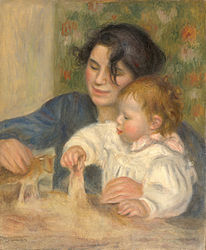 Gabrielle Renard và con trai Jean Renoir, 1895