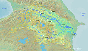 Mapa da região do Cura, indicando a sua bacia