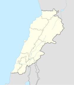 Map showing the location of Ouyoun within Lebanon