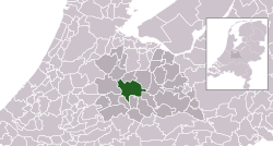 Ipinapakitang kinaroroonan ng Utrecht sa mapang munisipal ng Utrecht