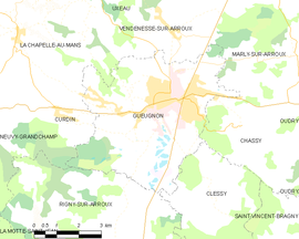 Mapa obce Gueugnon