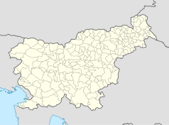 Mapa konturowa Słowenii, w centrum znajduje się punkt z opisem „Litija”