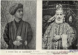 Uzbekkilaiset perinnepuvut (Taškent, 1911).