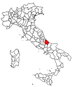 Placering af Chieti i Italien