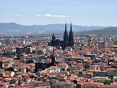 The black Clermont-Ferrand Cathedral.