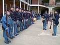 Myke kepier ble brukt av soldatene i den amerikanske borgerkrigen 1861-1865. Bildet viser reenactment-deltakere i historiske blå nordstatsuniformer under en oppvisning i San Francisco 2006.