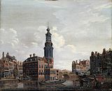 Munttoren rond 1770 door Isaac Ouwater.