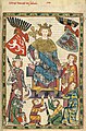 Celistvé fafrnochy u českého a moravského znaku, trůnící Václav II., Codex Manesse