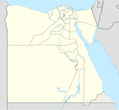 Mapa konturowa Egiptu, u góry znajduje się punkt z opisem „Abu Gurab”