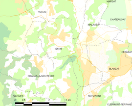 Mapa obce Sayat