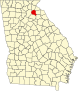 Harta statului Georgia indicând comitatul Banks