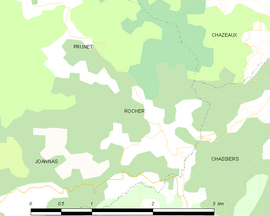 Mapa obce Rocher