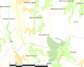 Mapa obce Vielle-Adour