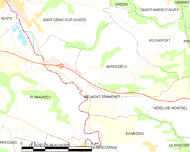 Mapa obce Belmont-Tramonet