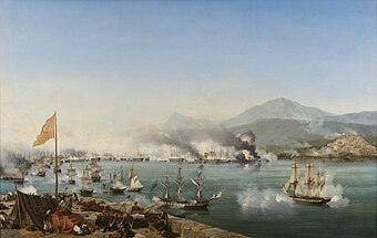 Seeschlacht von Navarino, gemalt von Garneray