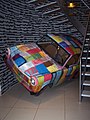 A Trabant automobile from U2's Zoo TV Tour in a Hard Rock Cafe in Berlin, Germany