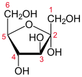 Formule de Haworth du α-D-fructofuranose.