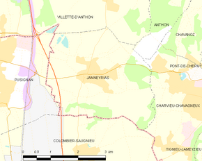 Poziția localității Janneyrias