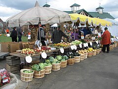 Produce for sale at a farmers' market in Farmington, Michigan, United States