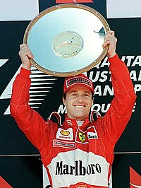 Eddie Irvine nach dem Sieg beim Großen Preis von Australien 1999