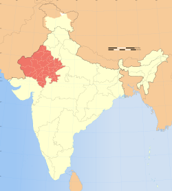 Location o Rajasthan in Indie