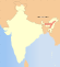 Thumbnail map of India with Assam highlighted