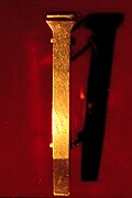 The original Golden spike on display at the Cantor Arts Museum at Stanford University