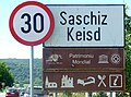 DN13 la intrarea în Saschiz